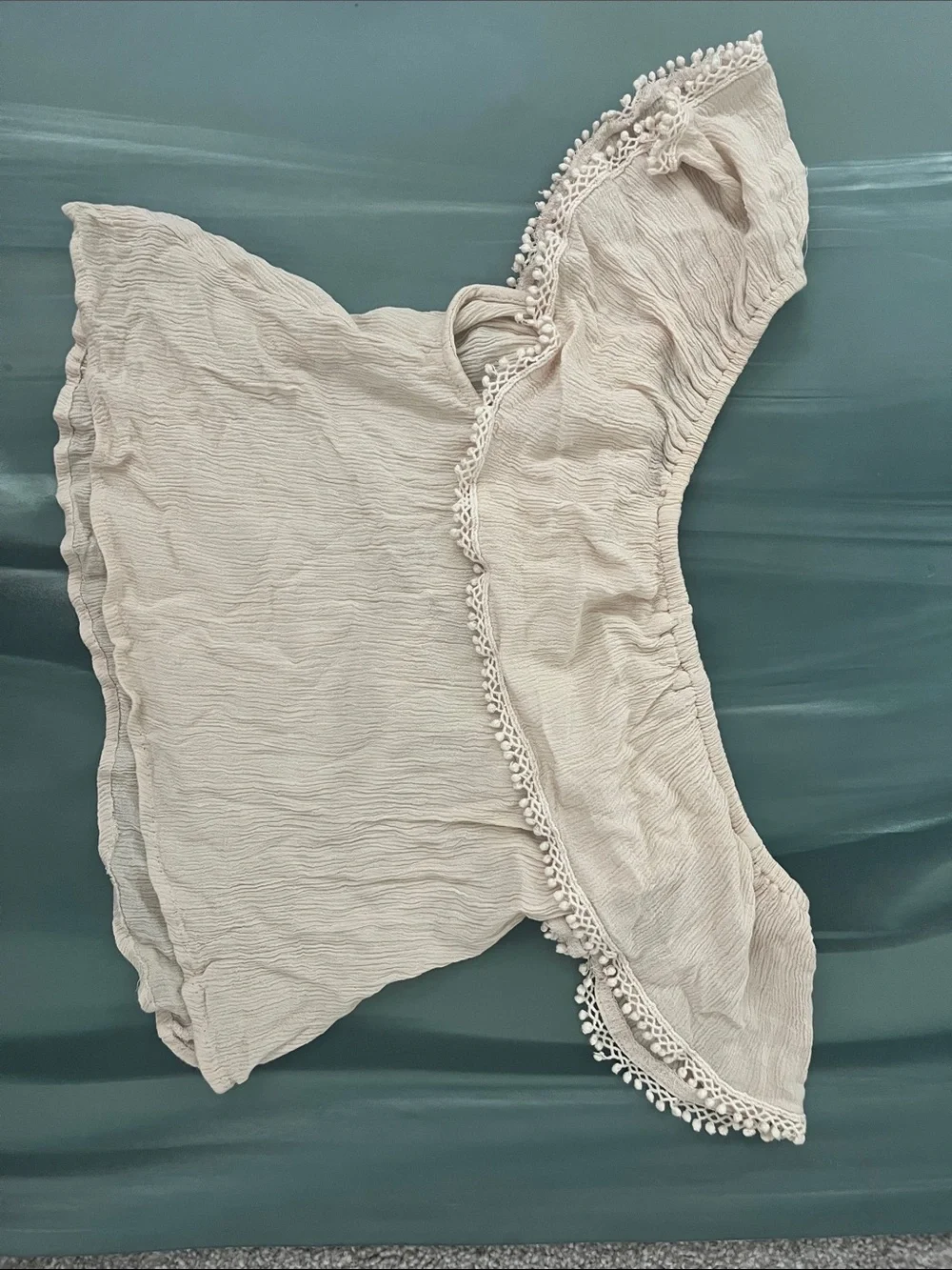 iris Cream Off-Shoulder Ruffle Crop Top - Picture 6 of 6
